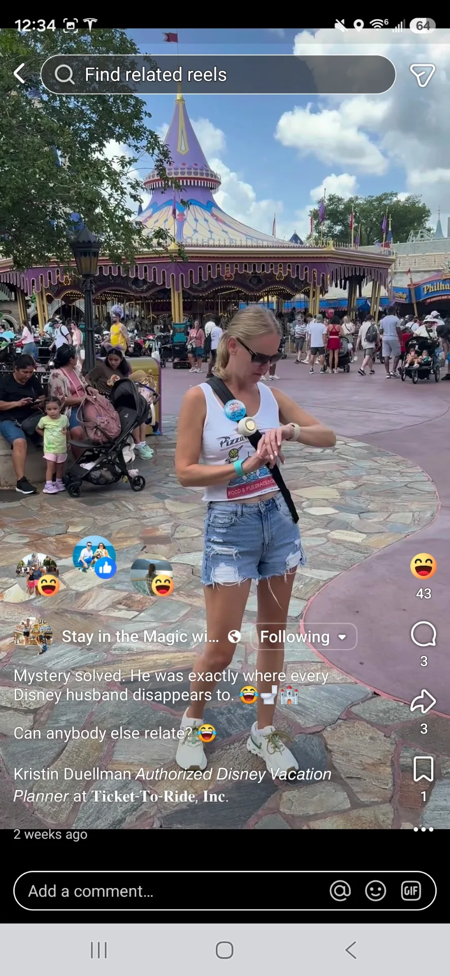 Mystery solved. He was exactly where every Disney husband disappears to. 😂🚽🏰

Can anybody else relate? 😂

Kristin Duellman 
𝘈𝘶𝘵𝘩𝘰𝘳𝘪𝘻𝘦𝘥 𝘋𝘪𝘴𝘯𝘦𝘺 𝘝𝘢𝘤𝘢𝘵𝘪𝘰𝘯 𝘗𝘭𝘢𝘯𝘯𝘦𝘳 at 𝐓𝐢𝐜𝐤𝐞𝐭-𝐓𝐨-𝐑𝐢𝐝𝐞, 𝐈𝐧𝐜.
#StayInTheMagicWithKristin #DisneyVacation #tickettorideinc #disneytravelpro #DisneyHusband